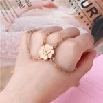 Heart Clover BFF Necklace ,Friendship Jewelry for 4 Best Friend