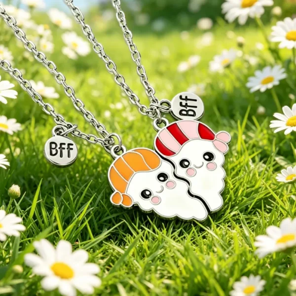 Cute Cartoon Magnetic Necklaces for 2 Best Friend