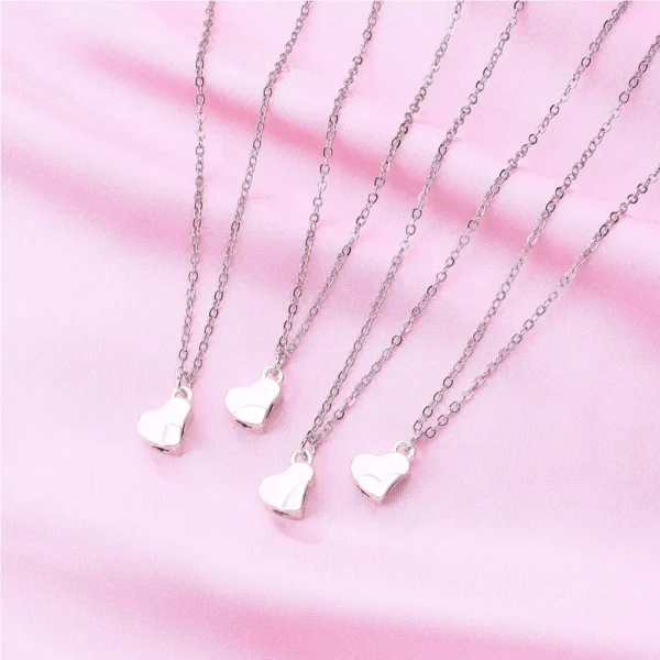Heart Clover BFF Necklace ,Friendship Jewelry for 4 Best Friend