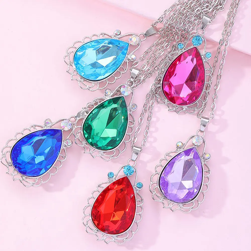 Teardrop Crystal Pendant Necklace