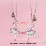 Ballerina BFF Necklace,Ballet Dancer Pendant for 2 Best Friend