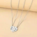 Sisters By Heart Necklace,BFF Puzzle Heart Pendant 2Pcs