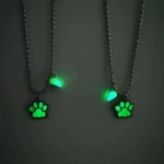 Glow-in-the-Dark Paw & Heart BFF Necklaces for 2 Friendship