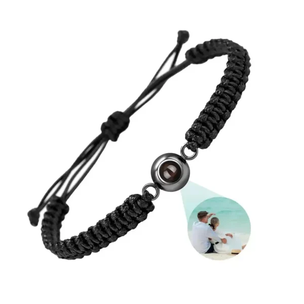 Custom Photo Projection Couple Bracelets 2Pcs