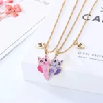 BFF Owl Necklace,Friendship Pendant,Best Friend Jewelry