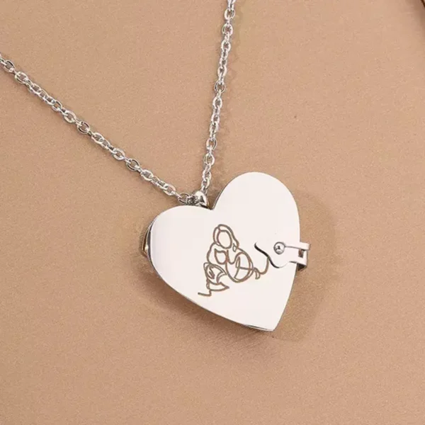 Engraved Heart Locket Necklace, Inspirational Quote Jewelry
