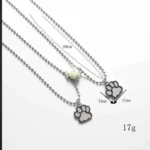 Glow-in-the-Dark Paw & Heart BFF Necklaces for 2 Friendship