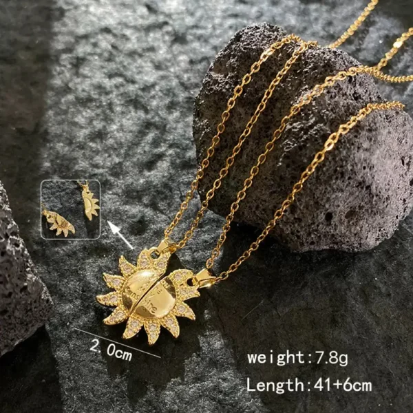 You Are My Sunshine Sun Pendant Necklace for BFF & Couple