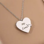 Engraved Heart Locket Necklace, Inspirational Quote Jewelry
