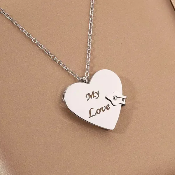 Engraved Heart Locket Necklace, Inspirational Quote Jewelry