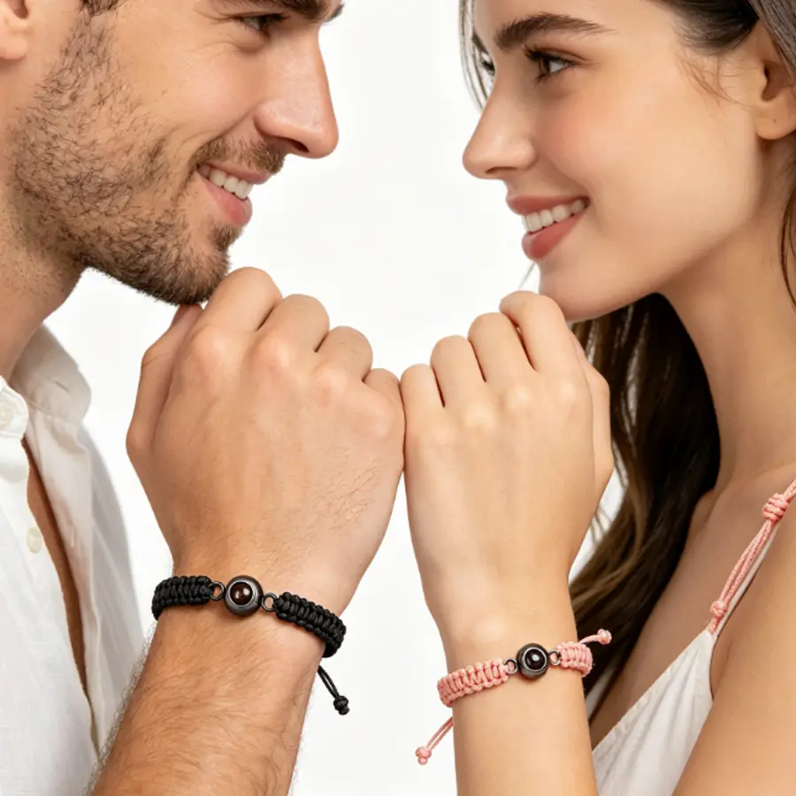 Custom Photo Projection Couple Bracelets