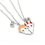 Cute Cartoon Magnetic Necklaces for 2 Best Friend