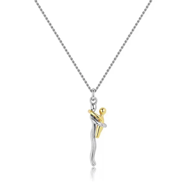 Mother Daughter Hugging Pendant Necklace, Family Love Jewelry