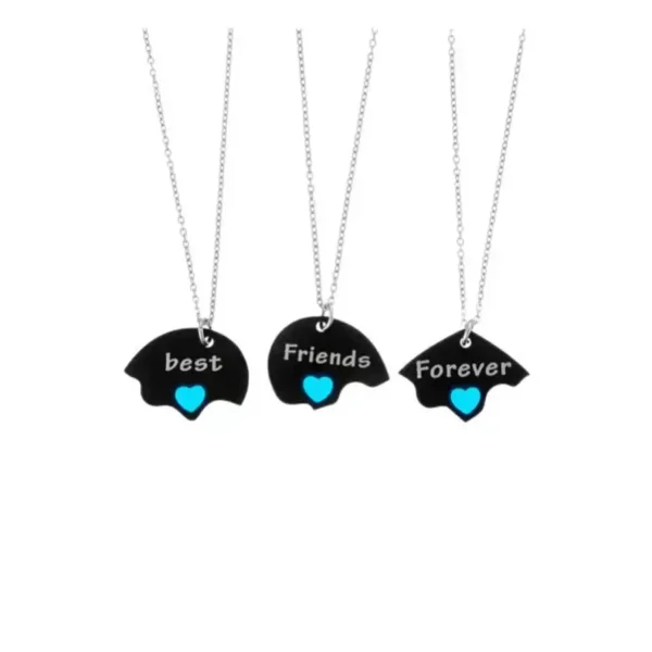 BFF Forever Puzzle Heart Necklaces for 3 Friendship