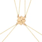 Heart Clover BFF Necklace ,Friendship Jewelry for 4 Best Friend