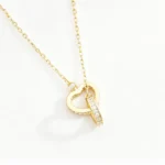 Heart Ring Necklace, Dainty Crystal Pendant Jewelry Gift