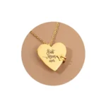 Engraved Heart Locket Necklace, Inspirational Quote Jewelry