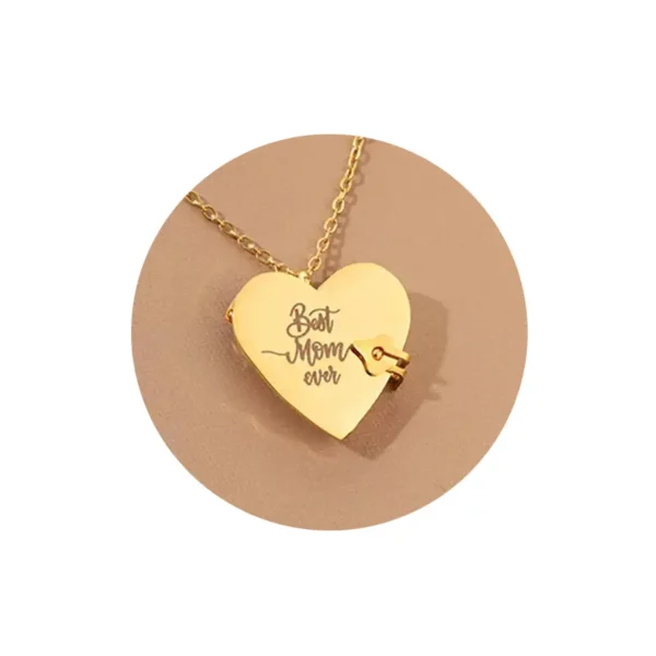 Engraved Heart Locket Necklace, Inspirational Quote Jewelry