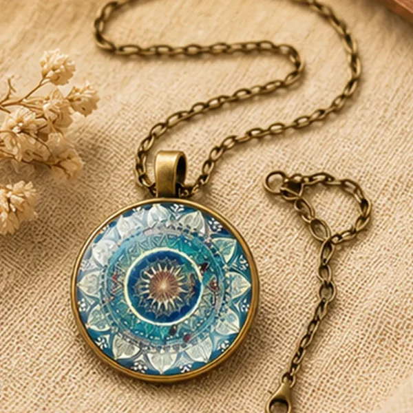 Mandala Necklace for Women, Boho Pendant Jewelry