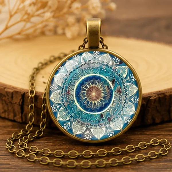 Mandala Necklace for Women, Boho Pendant Jewelry