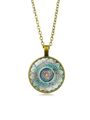 Mandala Necklace for Women, Boho Pendant Jewelry